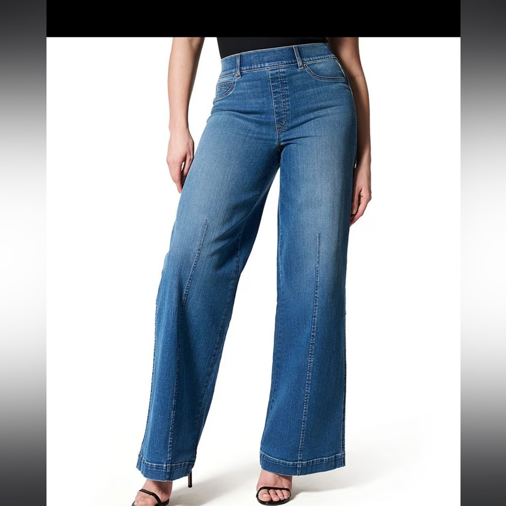 Front Seam Wide Leg Jeans